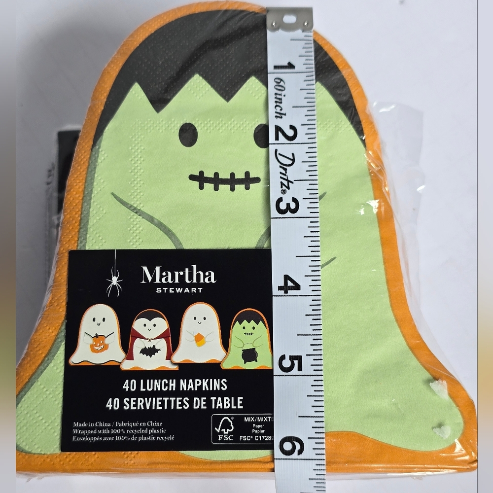 Martha Stewart Halloween Napkins with Green and Orange Design - Picture 5 of 5